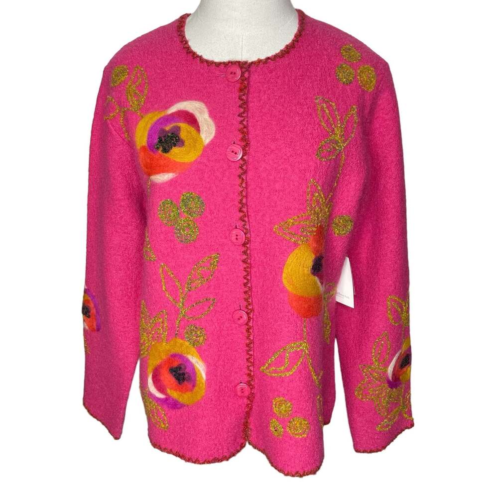 Susan Bristol Women’s Size Large Vintage Boiled Wool Cardigan/Jacket Modest NWT